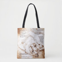 Leonardo da Vinci Katzen-Skizze-Taschen-Tasche