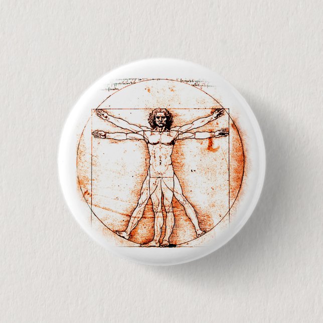 Leonardo da Vinci-Knopf Button (Vorderseite)