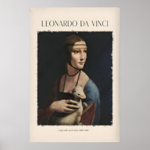 Leonardo da Vinci Kunstdruck - Dame mit einem Poster