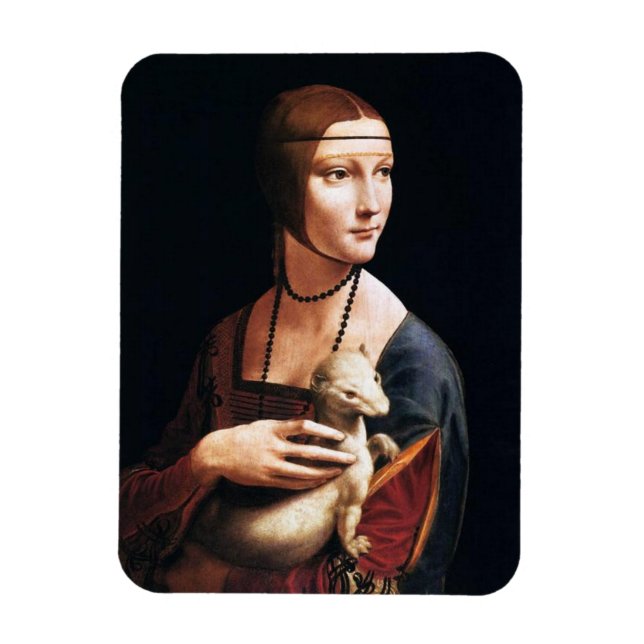 Leonardo Da Vinci Lady mit einem Ermine Magnet (Vertikal)