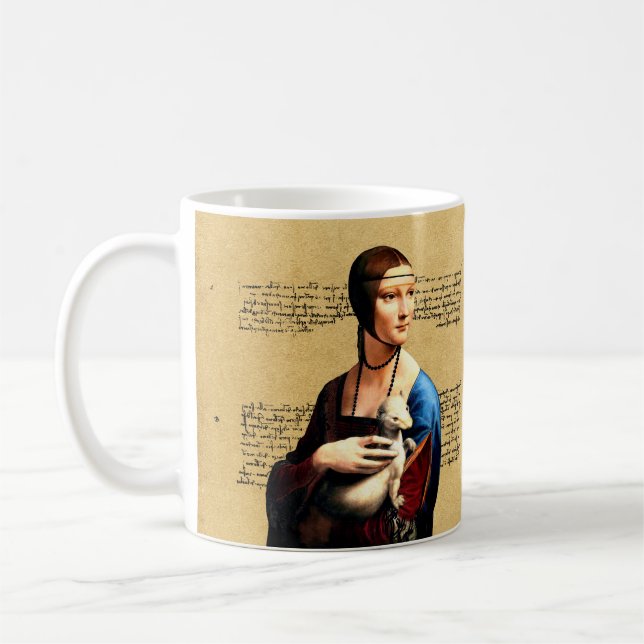Leonardo da Vinci Lady mit Ermine Kaffeetasse (Links)