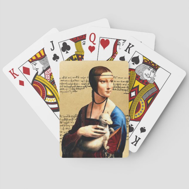 Leonardo da Vinci Lady mit Ermine Spielkarten (Rückseite)