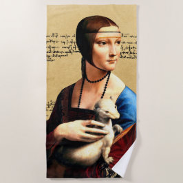 Leonardo da Vinci Lady mit Ermine Strandtuch