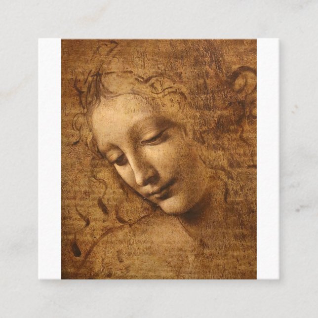 Leonardo da Vinci Leiter einer Frau Quadratische Visitenkarte (Vorderseite)