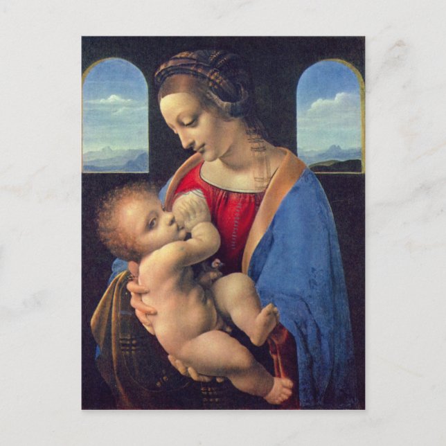 Leonardo da Vinci - Madonna Postkarte (Vorderseite)