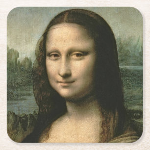 Leonardo da Vinci Mona Lisa, c.1503-6 Rechteckiger Pappuntersetzer