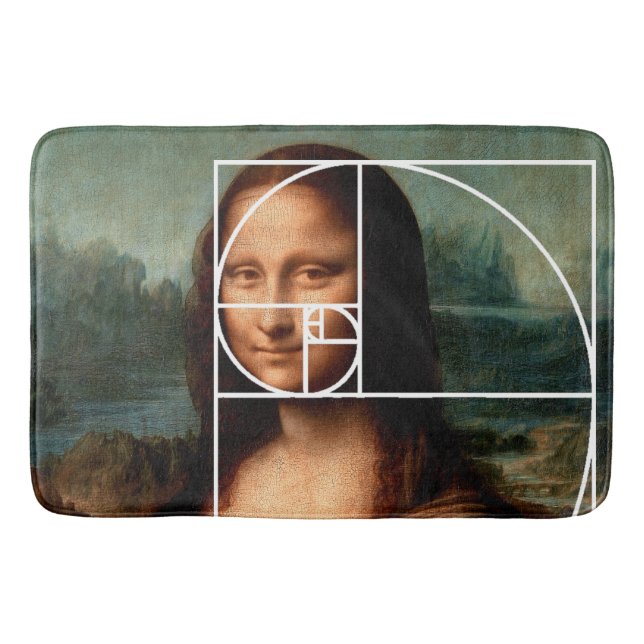 Leonardo da Vinci Mona Lisa Fibonacci Sequence Badematte (Vorderseite)