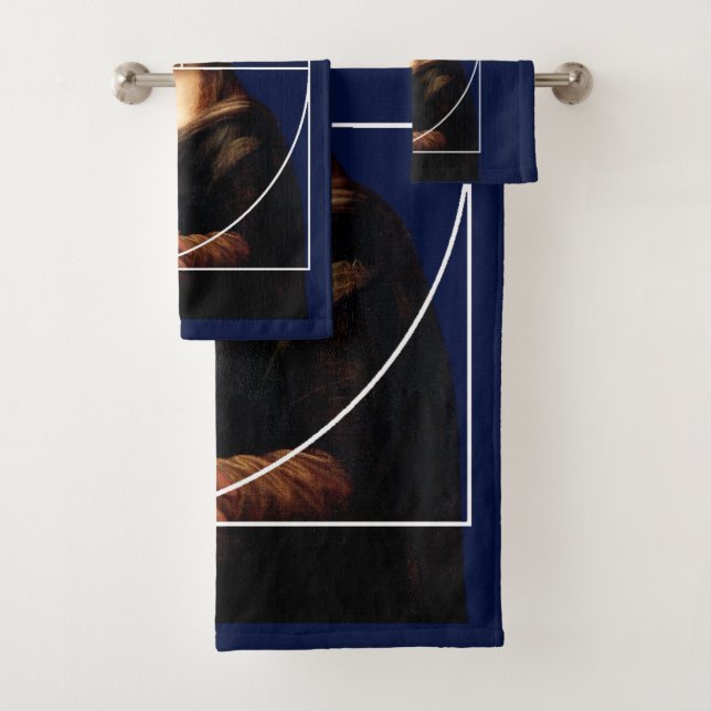 Leonardo da Vinci Mona Lisa Fibonacci Sequence Badhandtuch Set (Insitu)
