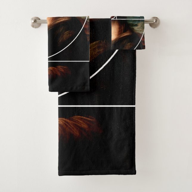 Leonardo da Vinci Mona Lisa Fibonacci Sequence Badhandtuch Set (Insitu)