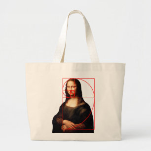 Leonardo da Vinci Mona Lisa Fibonacci Sequence Jumbo Stoffbeutel