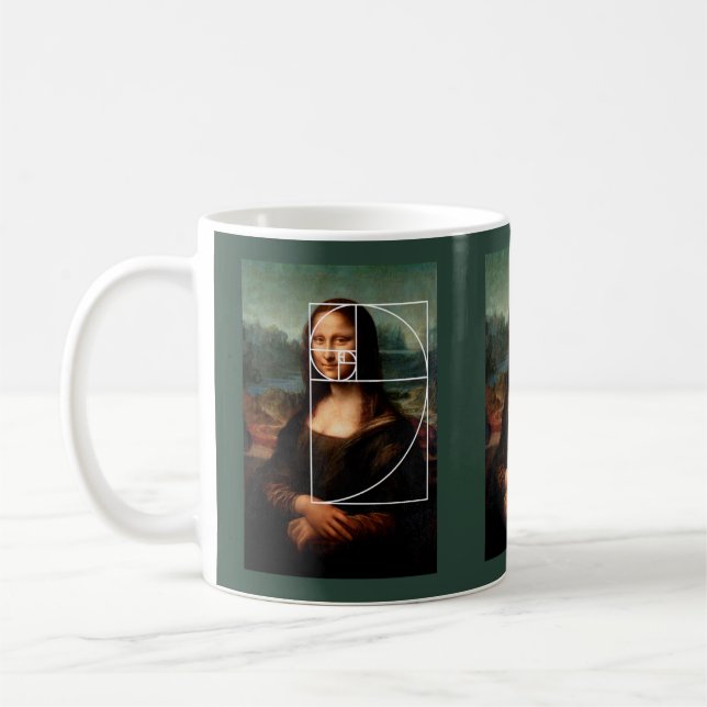 Leonardo da Vinci Mona Lisa Fibonacci Sequence Kaffeetasse (Links)