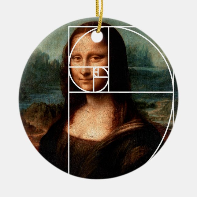 Leonardo da Vinci Mona Lisa Fibonacci Sequence Keramik Ornament (Vorne)