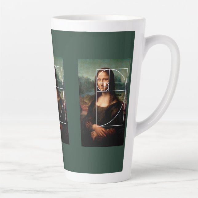 Leonardo da Vinci Mona Lisa Fibonacci Sequence Milchtasse (Rechts)