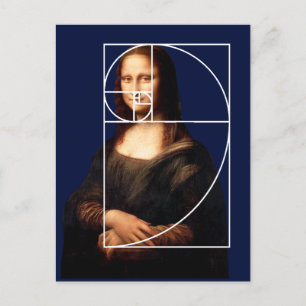 Leonardo da Vinci Mona Lisa Fibonacci Sequence Postkarte