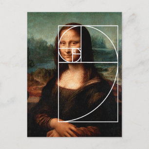 Leonardo da Vinci Mona Lisa Fibonacci Sequence Postkarte