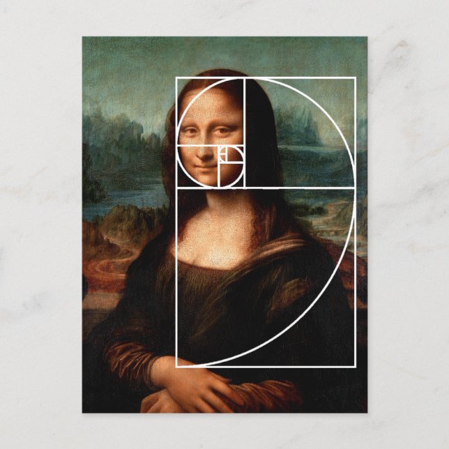 Leonardo da Vinci Mona Lisa Fibonacci Sequence Postkarte (Vorderseite)