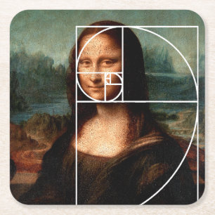 Leonardo da Vinci Mona Lisa Fibonacci Sequence Rechteckiger Pappuntersetzer