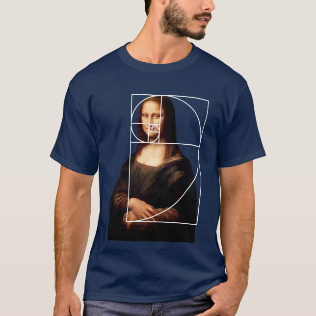 Leonardo da Vinci Mona Lisa Fibonacci Sequence T-Shirt (Vorderseite)