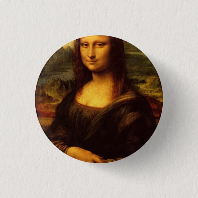 Leonardo Da Vinci Mona Lisa Kunstmalerei Button (Vorderseite)