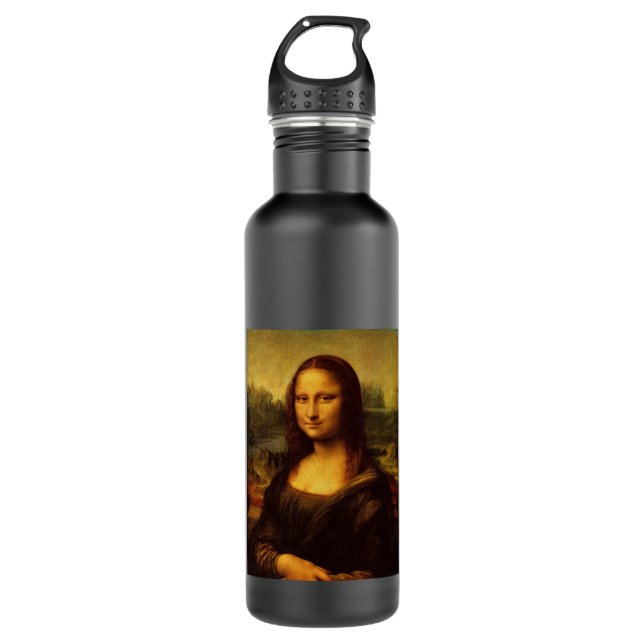 Leonardo Da Vinci Mona Lisa Kunstmalerei Edelstahlflasche (Vorderseite)