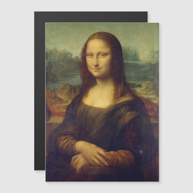 Leonardo Da Vinci, Mona Lisa, La Gioconda Magneteinladung (Vorne/Hinten)