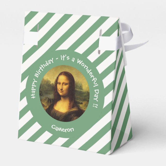 Leonardo da Vinci Mona Lisa Party Collection Geschenkschachtel (Rückseite)