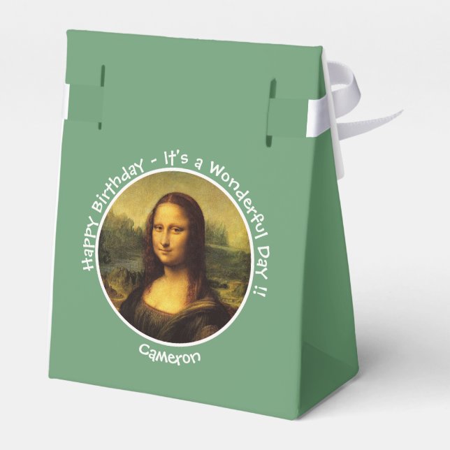 Leonardo da Vinci Mona Lisa Party Collection Geschenkschachtel (Rückseite)