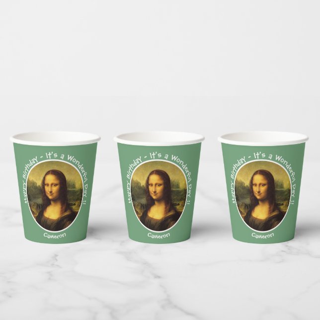 Leonardo da Vinci Mona Lisa Party Collection Pappbecher (Multi)