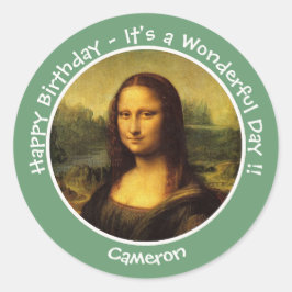 Leonardo da Vinci Mona Lisa Party Collection Runder Aufkleber