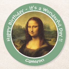 Leonardo da Vinci Mona Lisa Party Collection Runder Pappuntersetzer