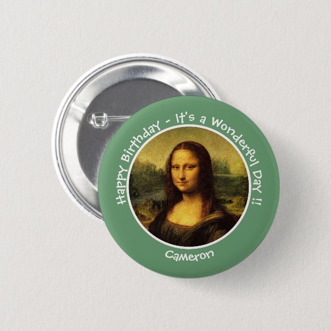Leonardo da Vinci Mona Lisa Party Kollektion Button (Vorne & Hinten)