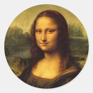 Leonardo Da Vinci Mona Lisa Runder Aufkleber