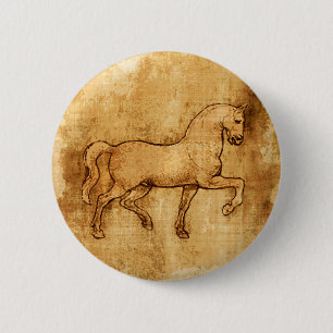 Leonardo da Vinci-Pferdekunst Button