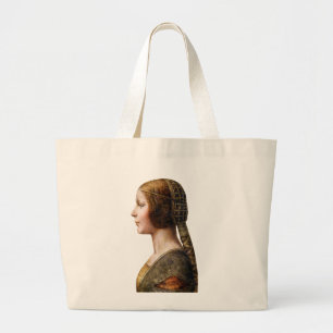 Leonardo da Vinci Portrait La Bella Principessa Jumbo Stoffbeutel