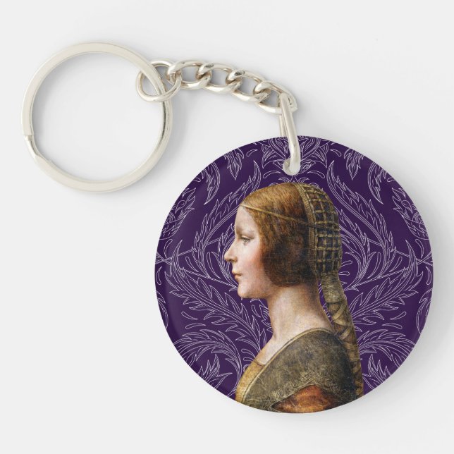Leonardo da Vinci Portrait La Bella Principessa Schlüsselanhänger (Vorderseite)