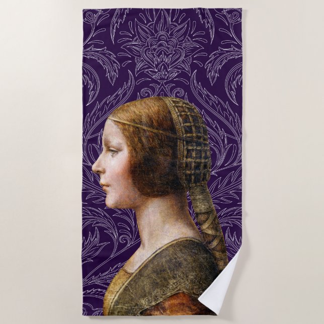 Leonardo da Vinci Portrait La Bella Principessa Strandtuch (Vorderseite)