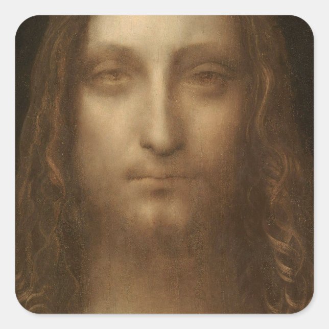 Leonardo da Vinci Quadratischer Aufkleber (Vorderseite)