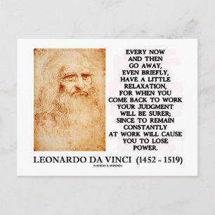 Leonardo da Vinci Relaxation Work Judgment Power Postkarte