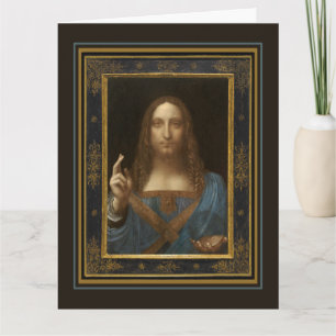 Leonardo da Vinci Salvator Mundi Grußkarte Karte