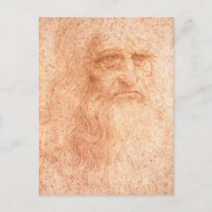 Leonardo da Vinci Selbstportrait Roter Chalk Postkarte