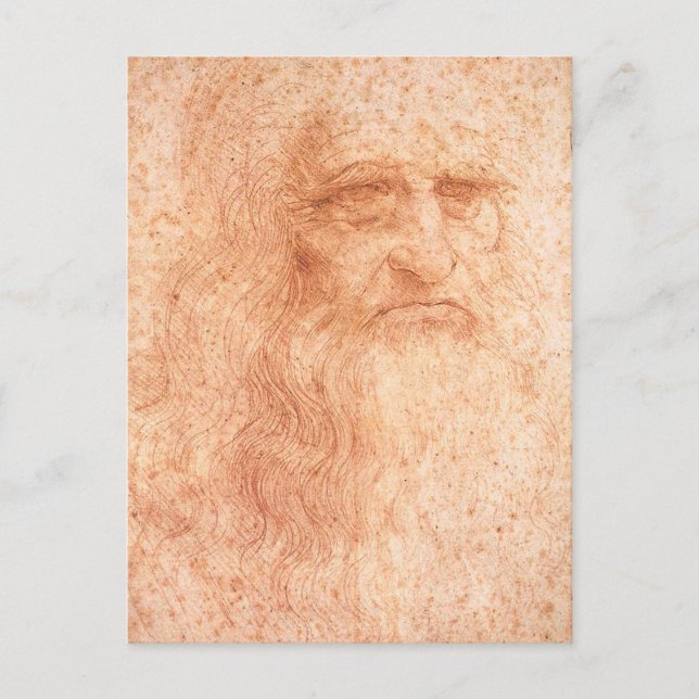 Leonardo da Vinci Selbstportrait Roter Chalk Postkarte (Vorderseite)