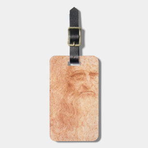Leonardo da Vinci-Selbstporträt-Rot-Kreide Gepäckanhänger