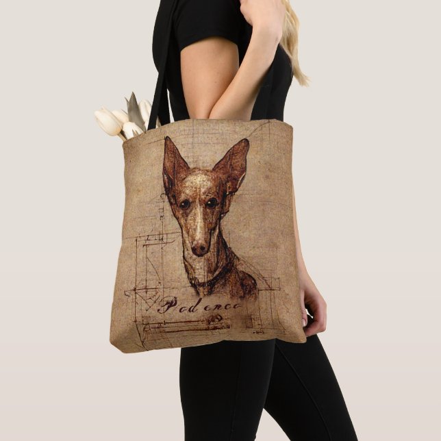 Leonardo Da Vinci Style Podenco Dog Tasche (Von Nahem)