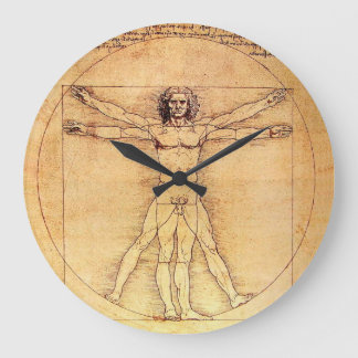 Leonardo Da Vinci Vitruvian Man Große Wanduhr