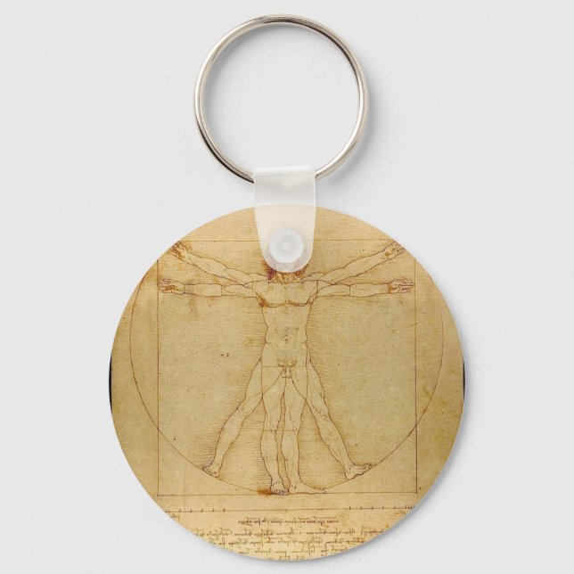 Leonardo Da Vinci - Vitruvian Man Painting Schlüsselanhänger (Vorderseite)