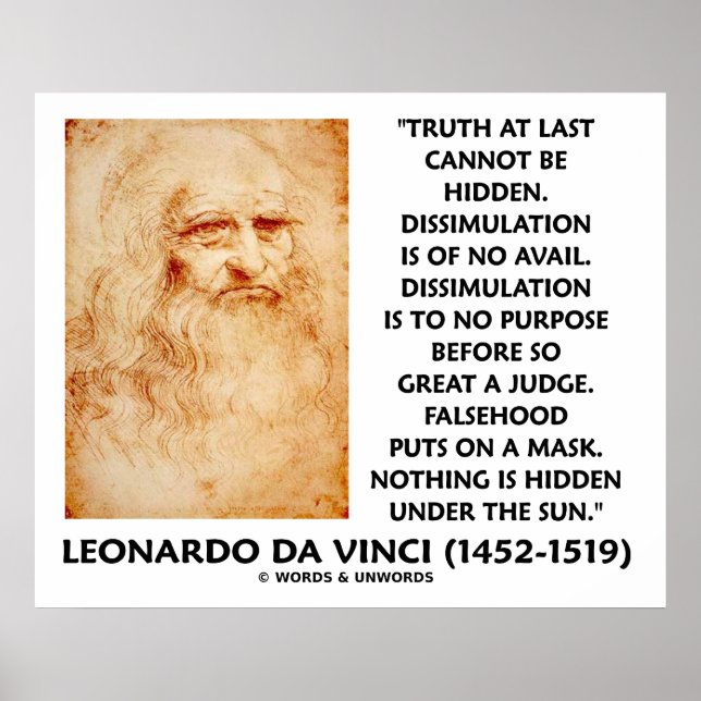 Leonardo da Vinci Wahrheit kann nicht versteckt we Poster (Vorne)