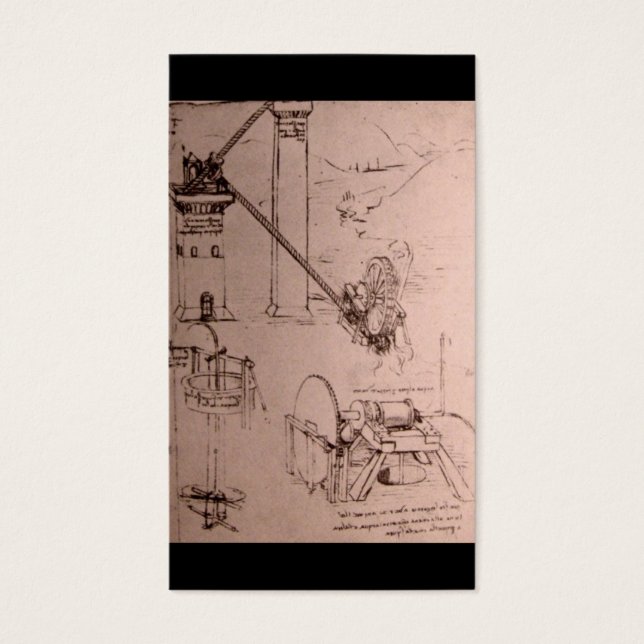 Leonardo da Vinci, Zeichnungen von Maschinen (Vorderseite)