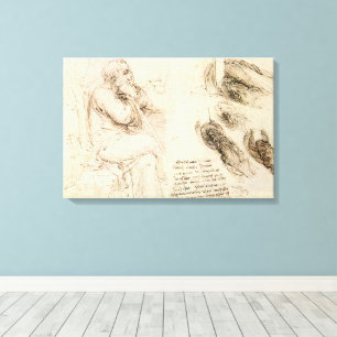 Leonardo da Vincis Alte-Mann-und-Wasser-Skizze Leinwanddruck