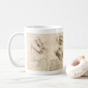 Leonardo da Vincis Alter Mann und Wasser-Skizze Kaffeetasse