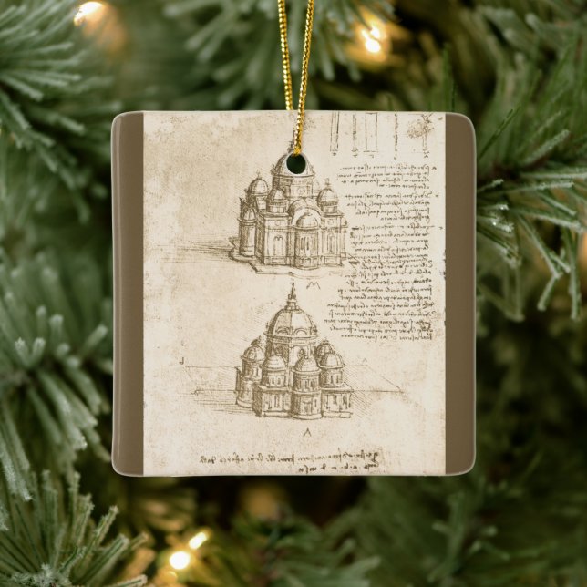 Leonardo da Vincis Architektonische Kathedrale Stu Keramikornament (Baum)